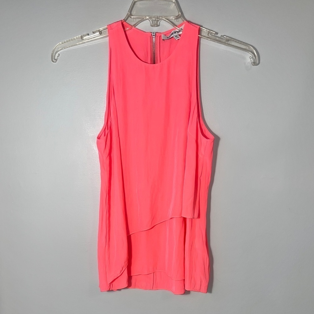 Elizabeth and James Drapey High Neck Neon Pink Tank